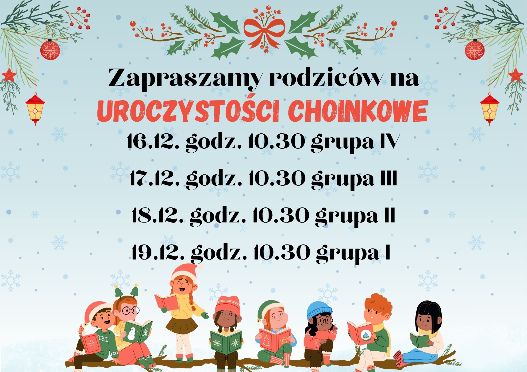 Plakat z terminami uroczystości