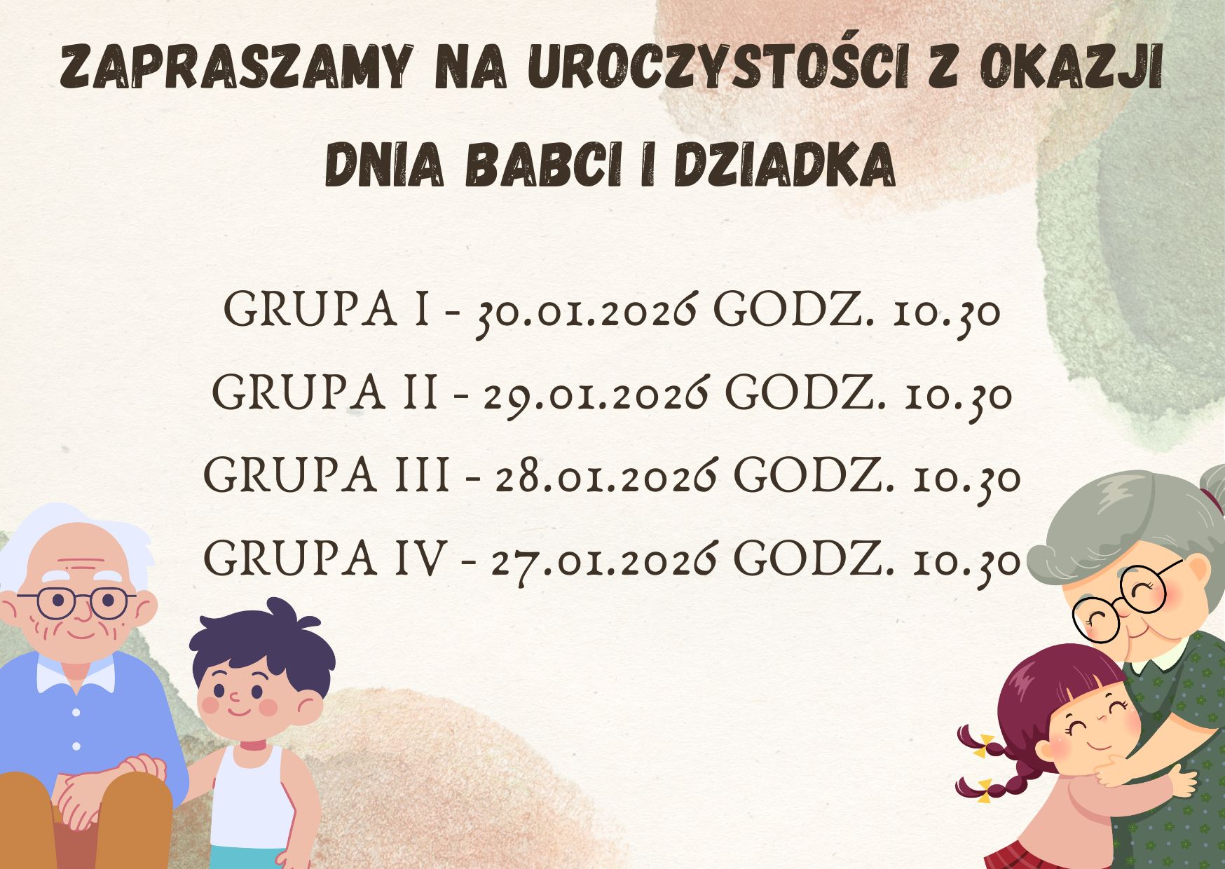 Plakat z datami uroczystości