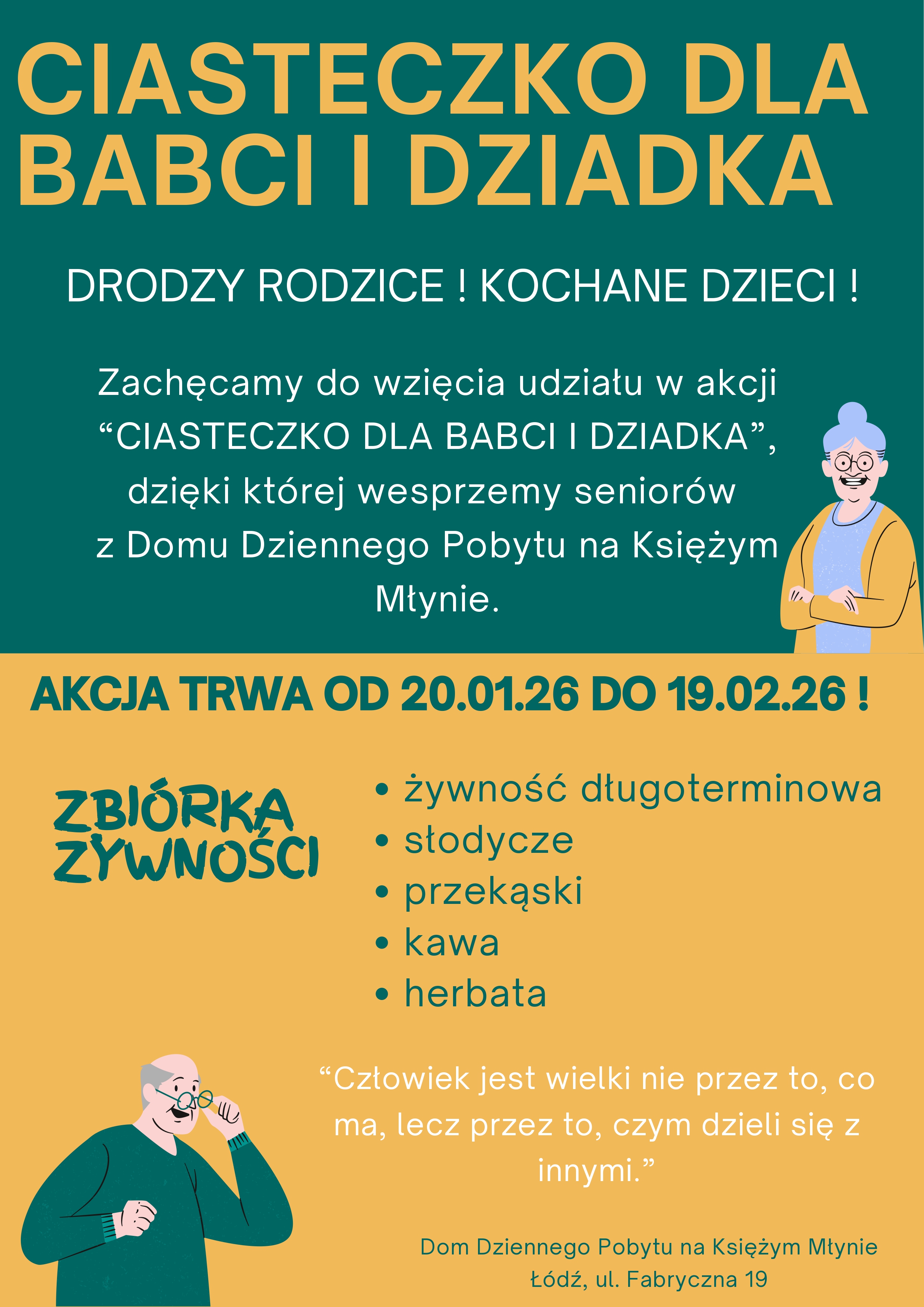 Plakat z informacjami o akcji
