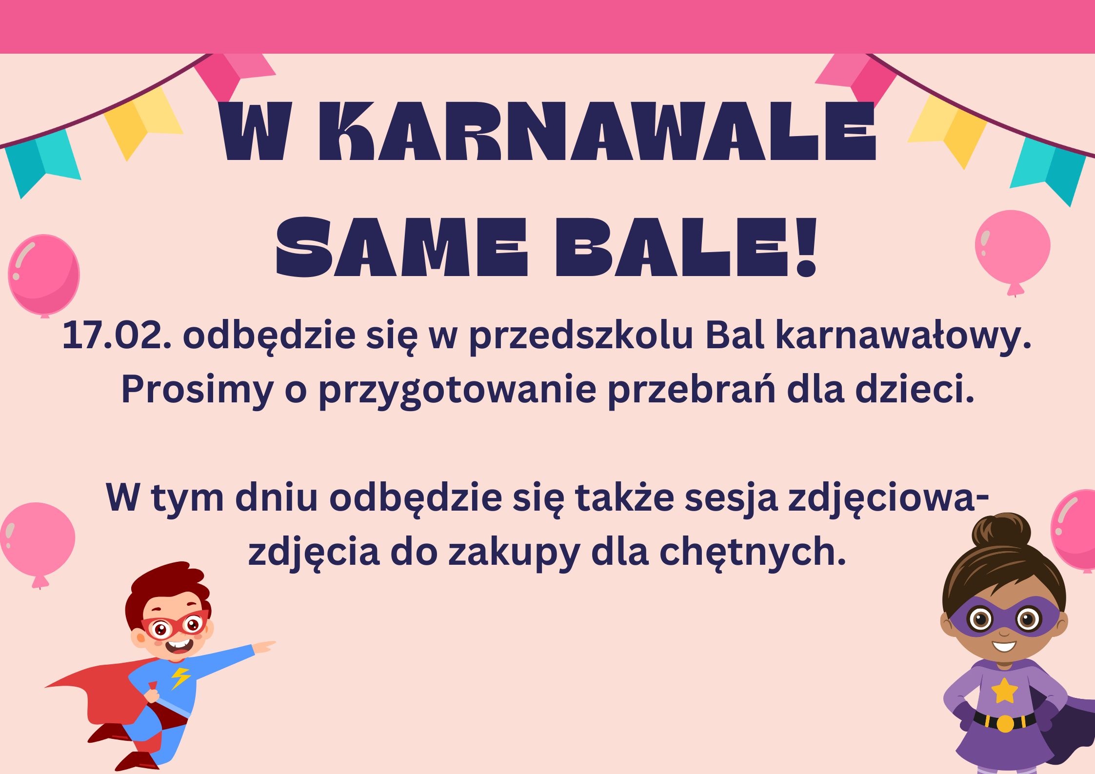 Plakat o balu karnawałowym