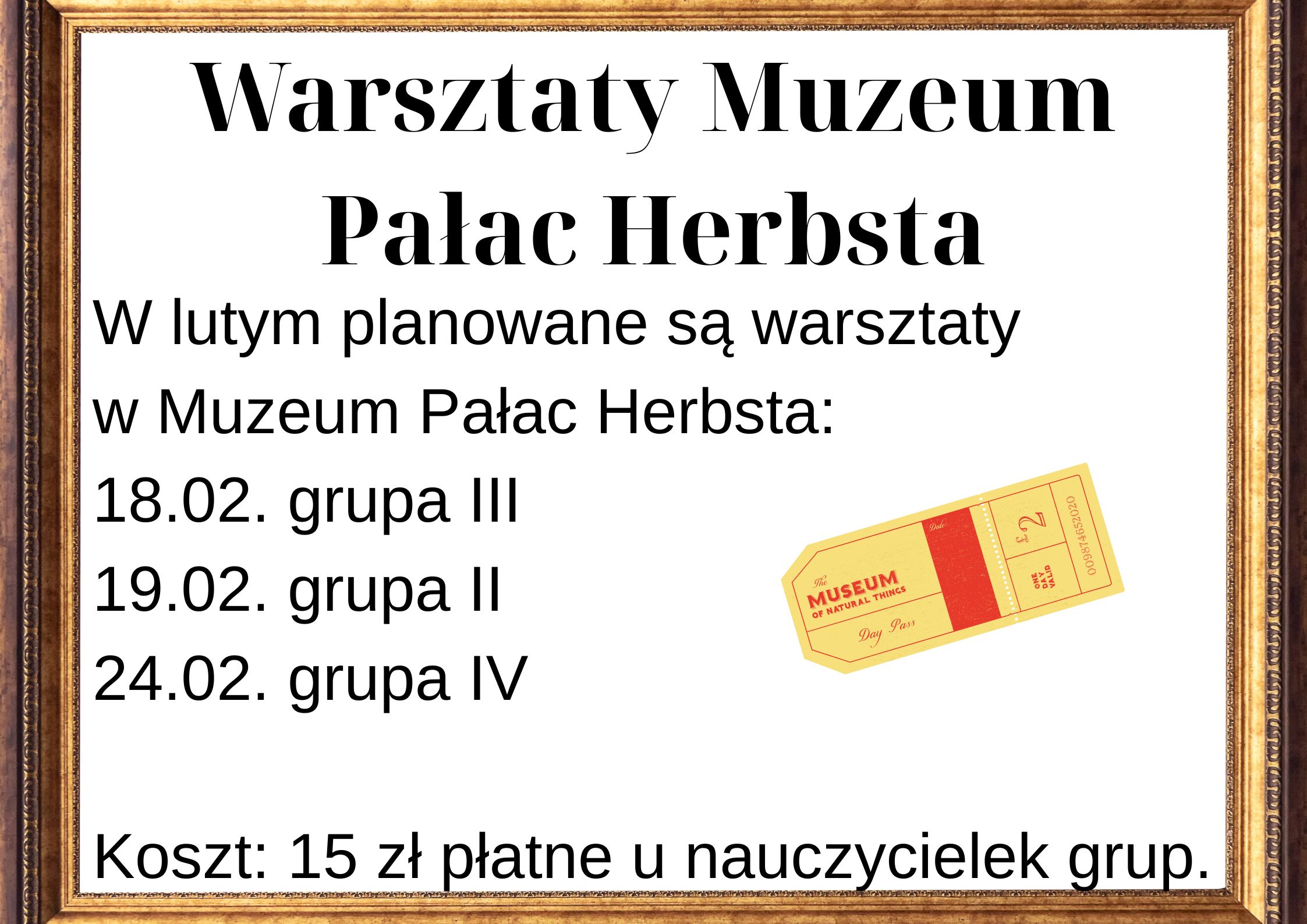 Plakat z informacjami o warsztatach