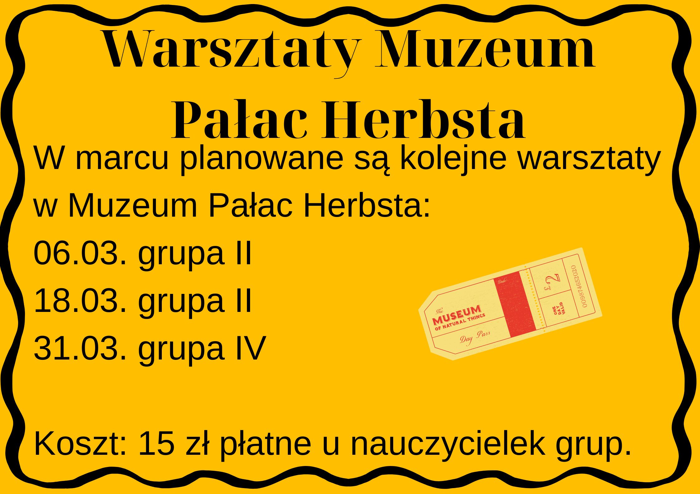 Plakat z informacjami o warsztatach
