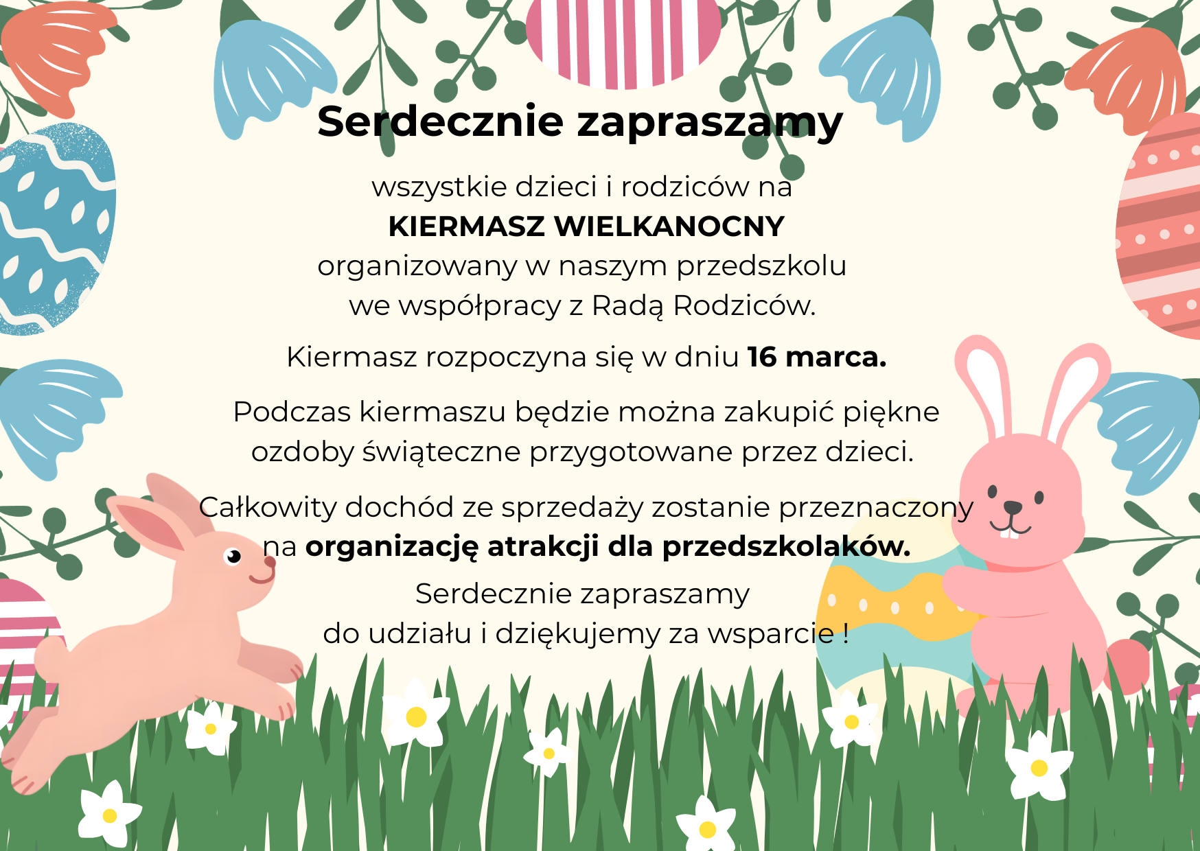 Plakat z informacjami o kiermaszu