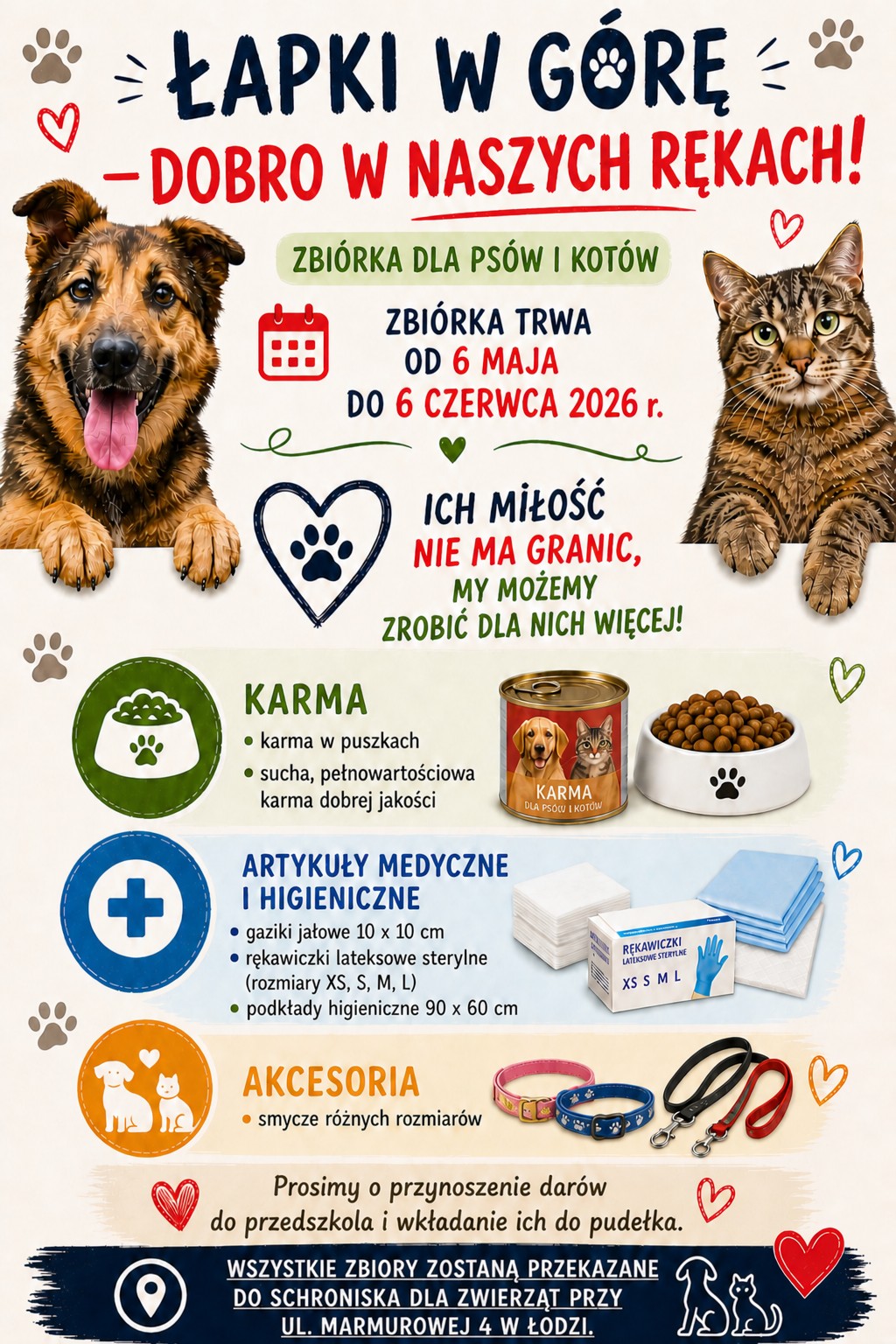 Plakat z informacjami o akcji