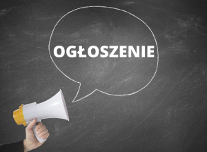Napis ,,ogłoszenie''