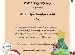 Tekst podziękowania