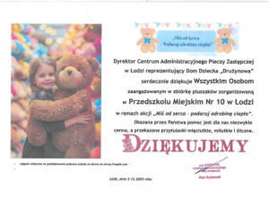 Treść podziękowań