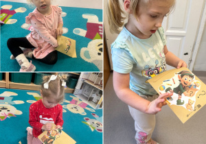 Dziewczynki otwierają odszukane koperty z zadaniami od Elfa