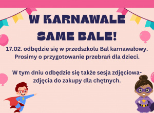 Plakat o balu karnawałowym