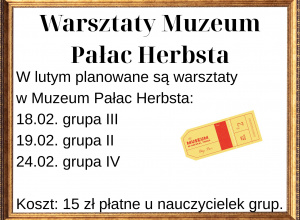 Plakat z informacjami o warsztatach