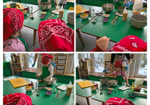 Dzieci dodają składniki do miski