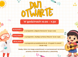 Plakat z informacjami o dniach otwartych