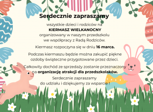Plakat z informacjami o kiermaszu