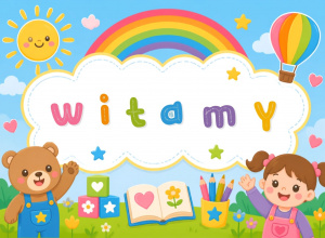 Grafika z napisem ,,witamy''